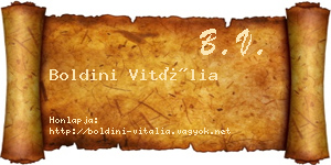 Boldini Vitália névjegykártya